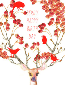 A card for someone berry deer to you! This Masha D’yans birthday greeting card gets your festive point across with a touch of magic, wilderness and charm.