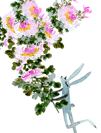 G101-bunny+chry-watercolor-masha-dyans