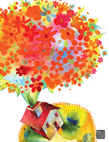 G15 bloom home masha dyans watercolor greeting card