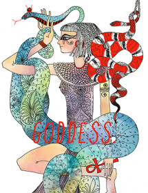 Egypt Goddess is girl-power goodness. Hail your deity with snake-charmer style on any occasion when her power must be noted with this card by Masha D'yans.