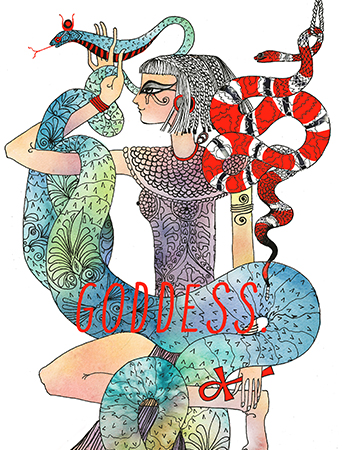 Egypt Goddess is girl-power goodness. Hail your deity with snake-charmer style on any occasion when her power must be noted with this card by Masha D'yans.