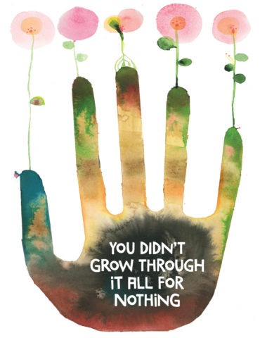 Grow Hand watercolor greeting card by Masha D'yans sets a triumphant mood for anyone who've gone through personal growth. on any occasion: Birthday, Love, Valentine's Day, Thank You, Sympathy, Mother's Day, Father's Da, Encouragement, Miss You or Just Because.