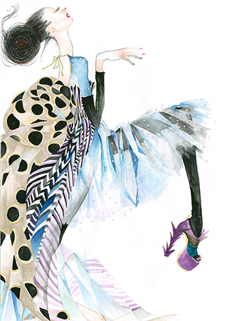 GS1 fashion strut heel galina sokolova watercolor greeting card