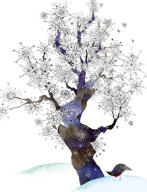 Snowflake Tree January Bird