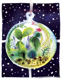 Terrarium Window watercolor greeting card by Masha D’yans
