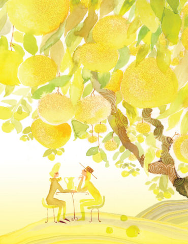 yellowscape citrus trees watercolor masha dyans